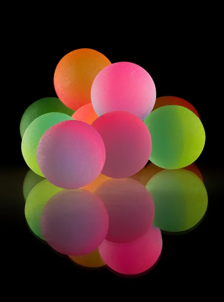 Stylish colurful balls with reflection. Isolated on black backgr — Stock Photo, Image