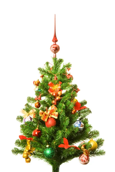 Decorated Christmas-tree — Stock Photo, Image