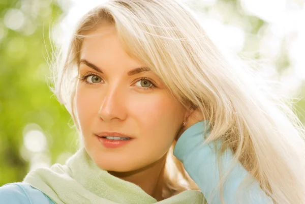 Vackra Romantiska Blond Närbild Porträtt — Stockfoto