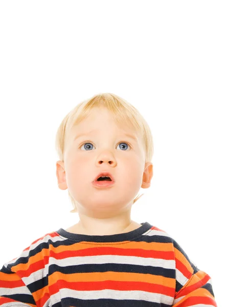 Beautiful Toddler Looking Isolated White Background — Stock Photo, Image