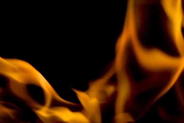 Fire Flames Isolated Black Background — Stock Photo, Image