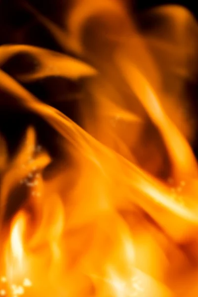 Fire flames isolated on black background — Stock Photo, Image