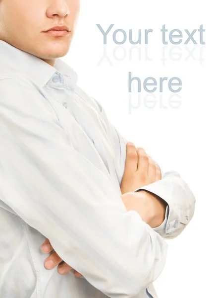 Молодой бизнесмен изолирован на белом фоне — стоковое фото