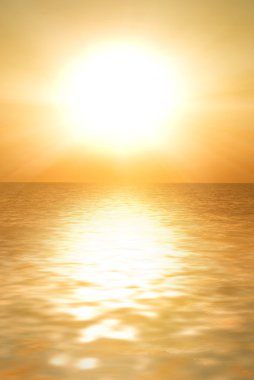 Beautiful sunset reflected in ocean water clipart