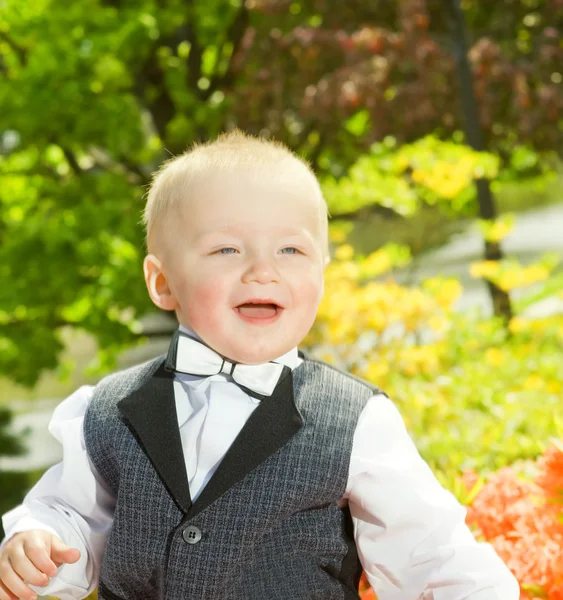 Handsome little boy outdoors — Stock Photo, Image