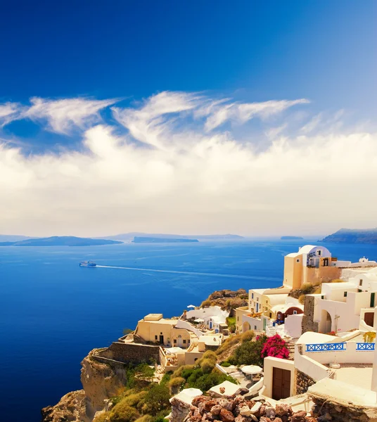 Hermosa vista del paisaje (Isla de Santorini, Grecia ) — Foto de Stock
