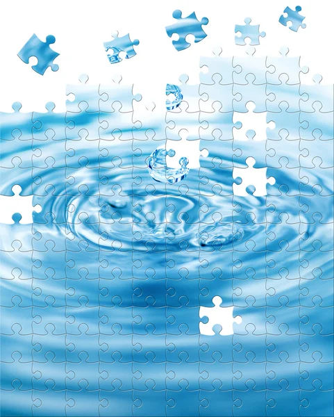 stock image Water splash with puzzle effect