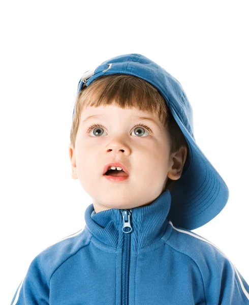 Seyir Bir Şey Yakışıklı Çocuk Beyaz Arka Plan Üzerinde Izole — Stok fotoğraf