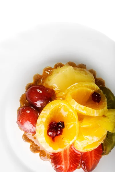 Low-calorie fruit cake isolated on white background — Stock Photo, Image