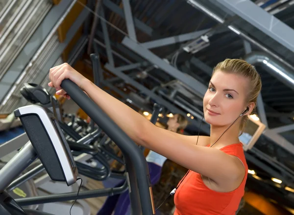 Belle Jeune Femme Faisant Exercice Dans Une Salle Gym Tout — Photo