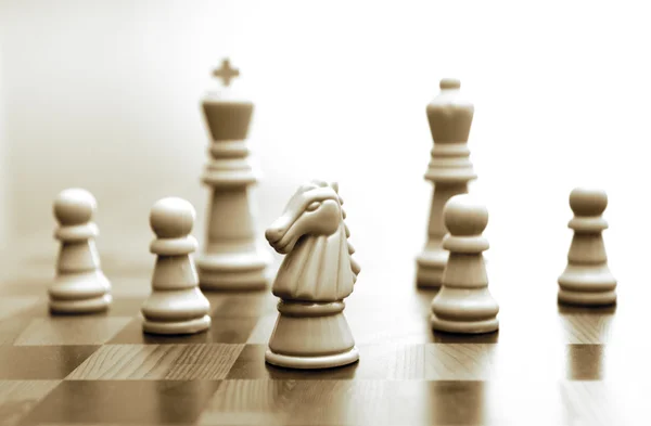 Game Chess Toned Sepia — Stock Photo, Image