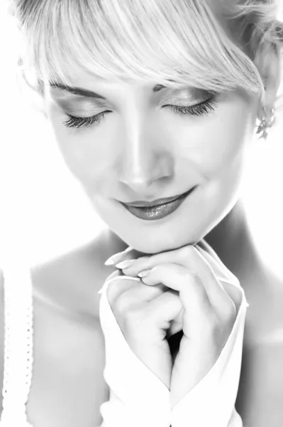 Detailní Portrét Krásná Blondýnka — Stock fotografie