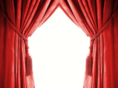 Luxury curtain with a copy-space in the middle clipart