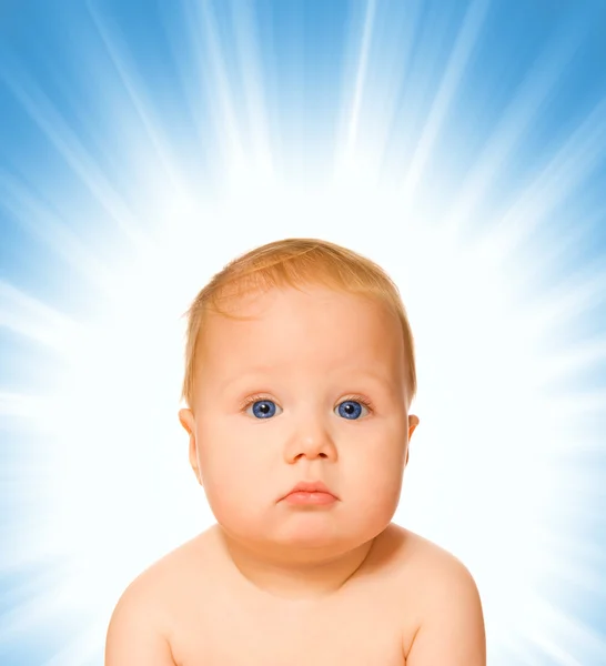 Adorável bebê em fundo abstrato — Fotografia de Stock