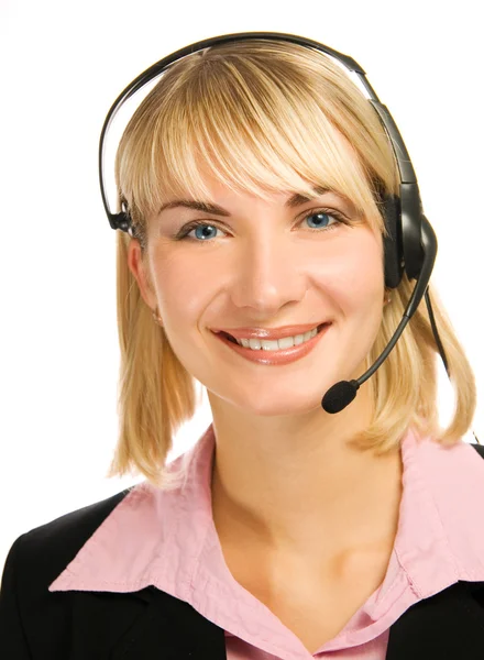 Friendly hotline operator — Stock Photo, Image