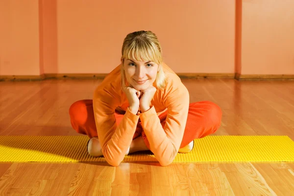 Fitness Trainer Relaxing Exercise Stock Picture