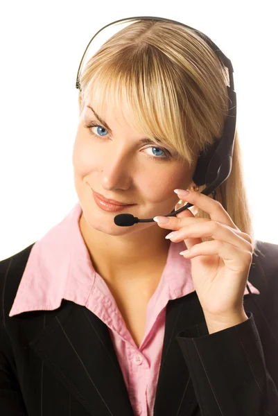 Friendly Hotline Operator Stock Image
