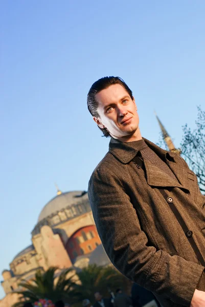 Young handsome man in a city (Turkey, Istanbul) — Stock Photo, Image