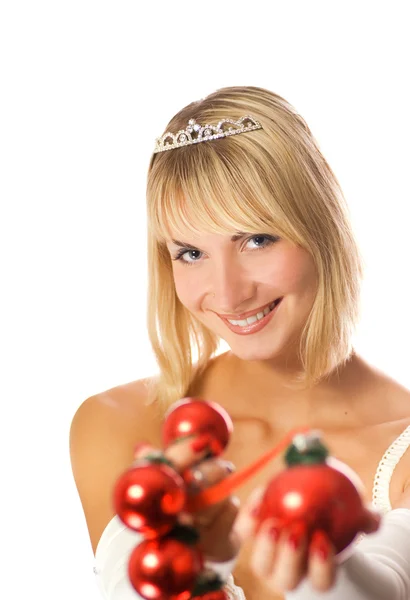 Bella principessa con decorazione di Natale — Foto Stock