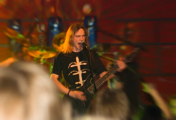 stock image Metal band concert (zoom blur added to add some drive to the image)