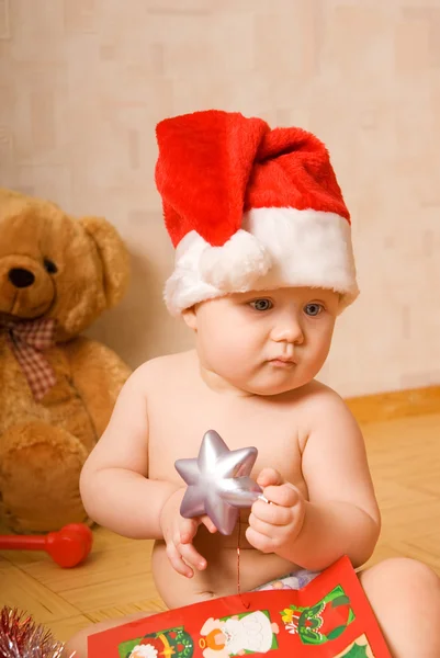 Adorable Baby Chrismtas Hat Royalty Free Stock Photos
