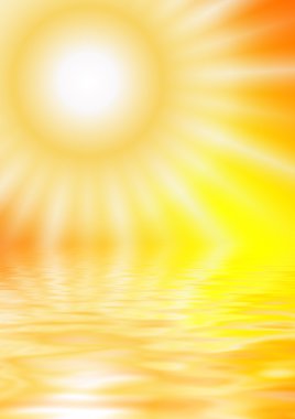 Sun reflected in water clipart