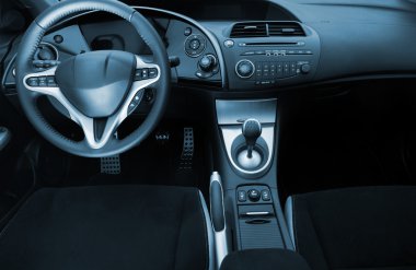 Modern sport car interior clipart