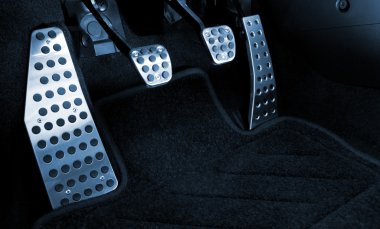 Sport car chrome pedals (toned in blue) clipart