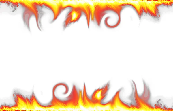 Fire border isolated on white background — Stock Photo, Image