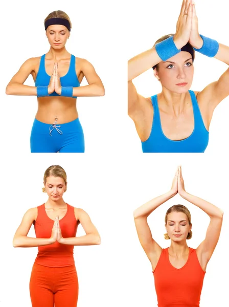 Yoga övning set — Stockfoto