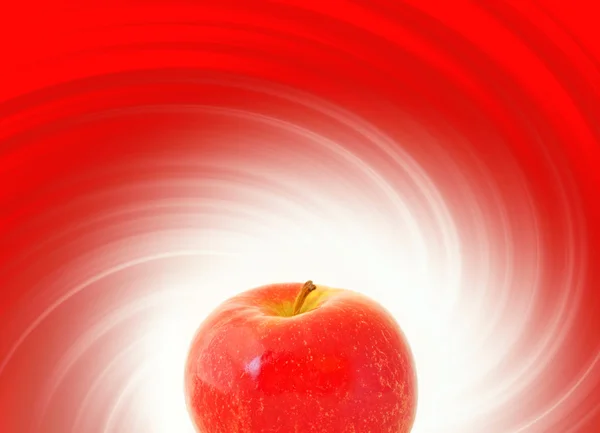 Czerwone jabłko na streszczenie tło — Zdjęcie stockowe