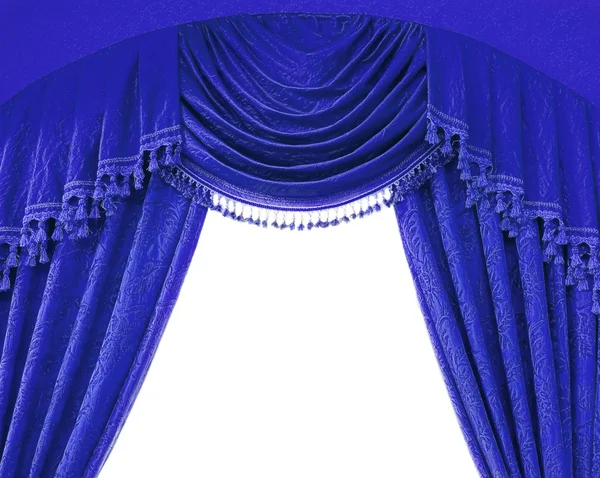 Lyxiga gardiner med ledigt utrymme i mitten具有可用空间，在中间的豪华窗帘 — 图库照片