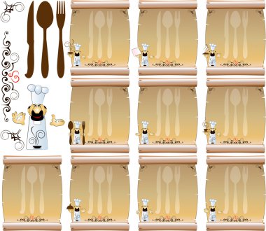 Cook restaurant menu 2 clipart