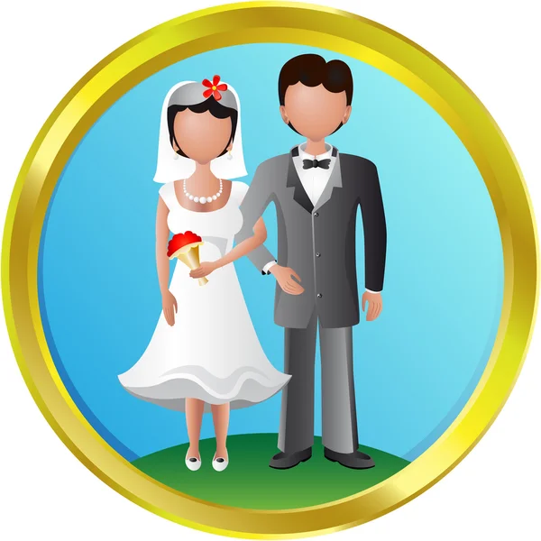 Recién casados — Vector de stock