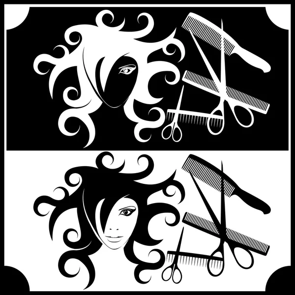 Logotipo de registro de cabeleireiro — Vetor de Stock