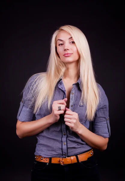 Blond model wearing shirt — Stock Photo, Image