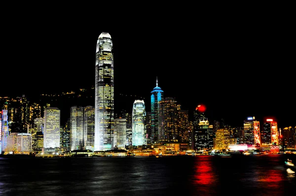 Visão noturna de Hongkong — Fotografia de Stock