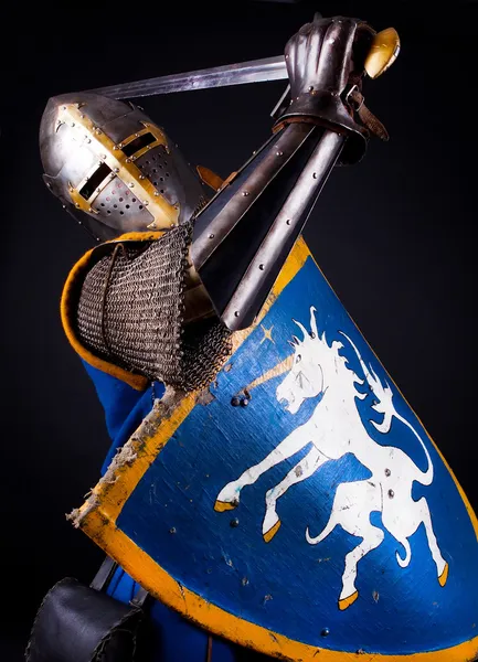 Mighty knight during fight — Stock Photo, Image