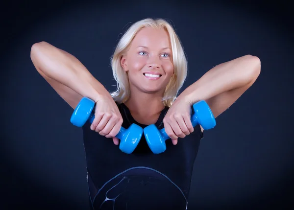 Athlete lifting her weights — Stock Photo, Image