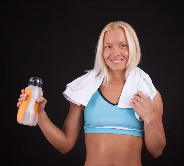 Sexy girl holding a bottle — Stock Image Sexy girl holding a bottle Stock Picture