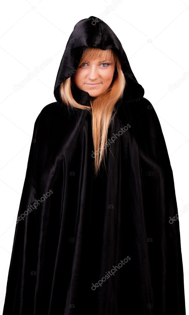 Cute girl in cloak