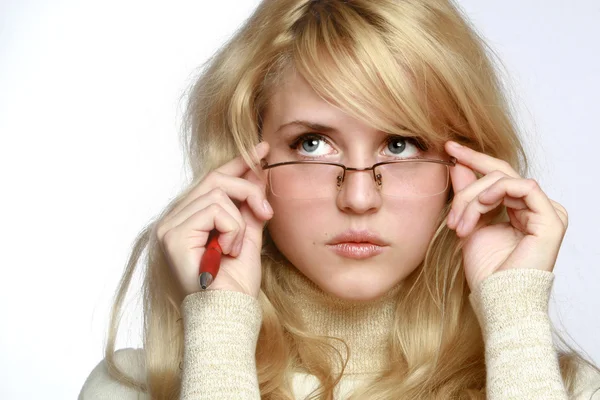 Beautiful woman wearing glasses — Stock Photo, Image