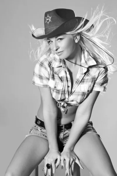Mooie rodeo cowgirl — Stockfoto