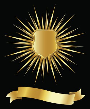 Golden shield clipart