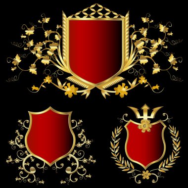 Golden shields clipart