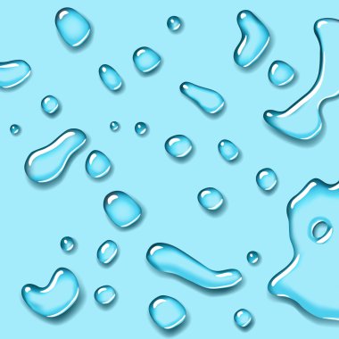 Transparent water drops clipart