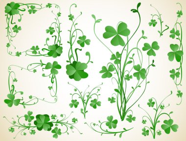 Clover design elements clipart