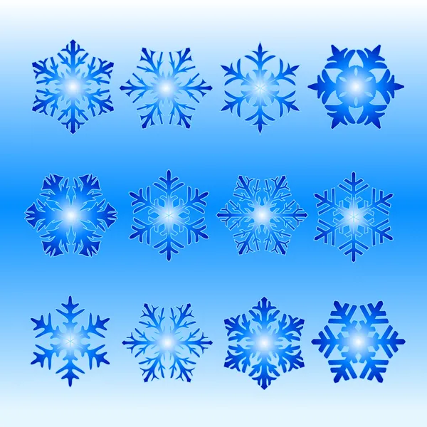 Jednoduchý design sněhových vloček — Stock fotografie