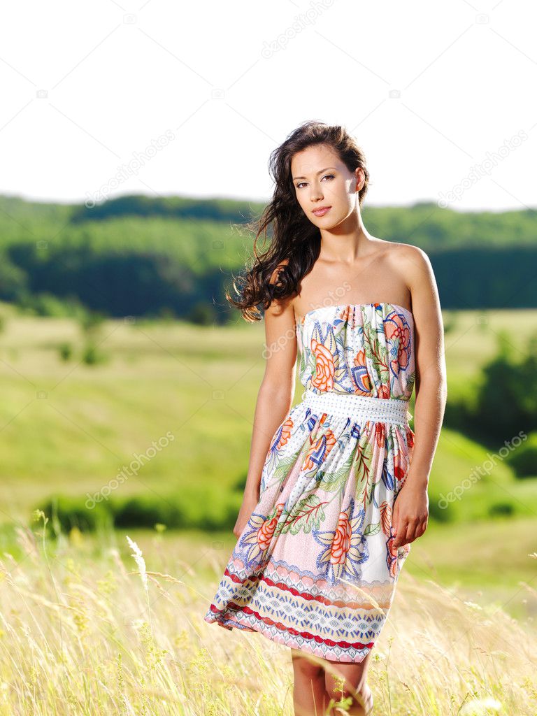 Beautiful woman on nature — Stock Photo © valuavitaly #3840438