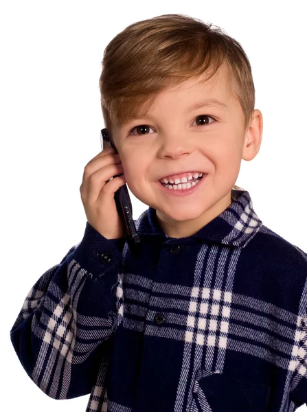 Boy and cell phone — Stock Photo, Image
